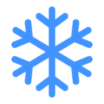 Floco de neve azul em fundo branco
