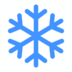 Floco de neve azul em fundo branco